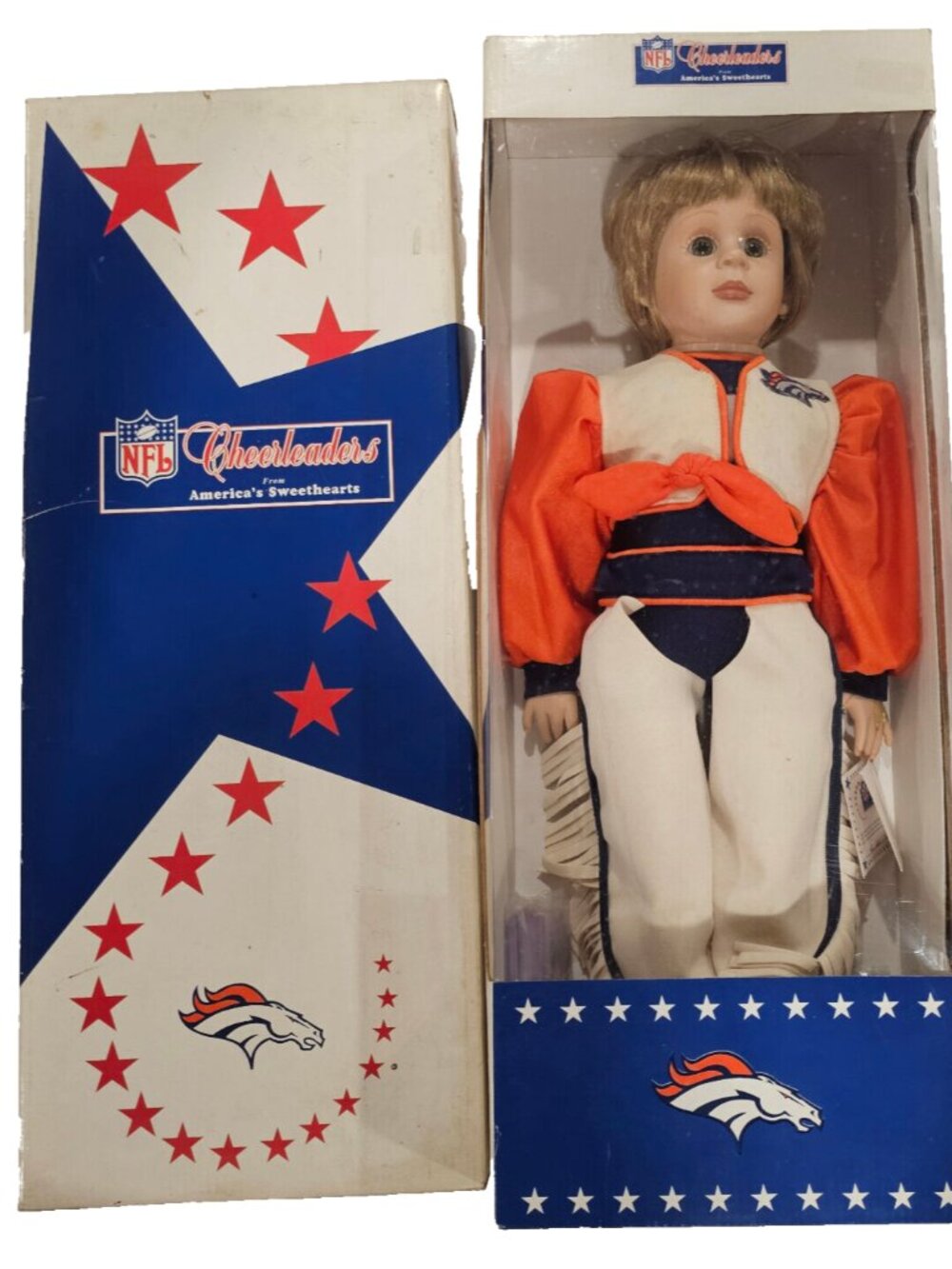 VTG 1998 NFL Cheerleader America's Sweethearts 18in Doll "Denver Broncos" NIB